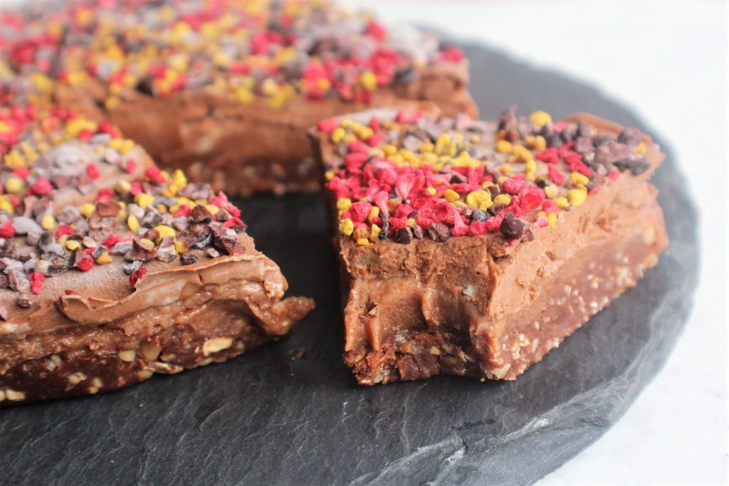 Raw Caramel Brownie Slice – Indulging Innocently Recipes by @SpamellaB